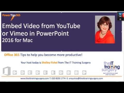 embed youtube video in powerpoint 365 for mac to play back without internet connection