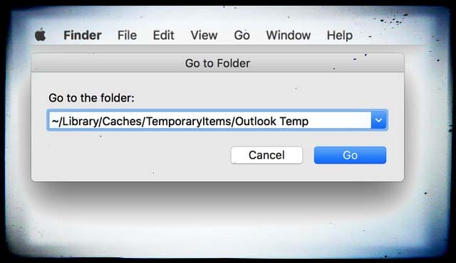 findcache in outlook 2016 for mac